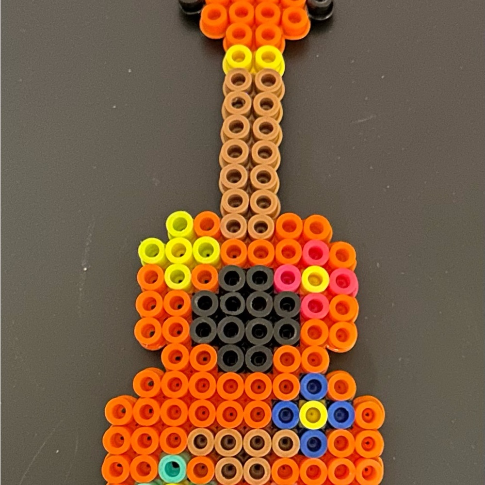 Colorful Guitar Perler bead magnet